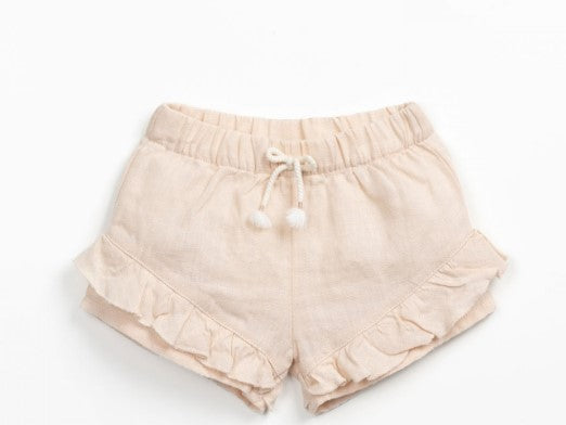 Calção em linho com cinto elástico e cordão decorativo | Organic Care