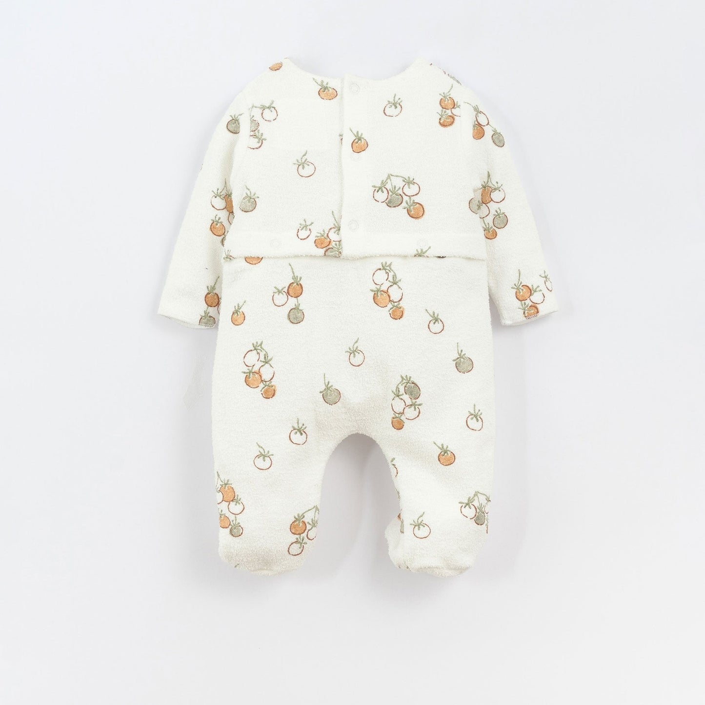 Macacão com estampado de tomates | Culinary - 3 meses / Cauliflower / 100.0% Algodão Orgânico