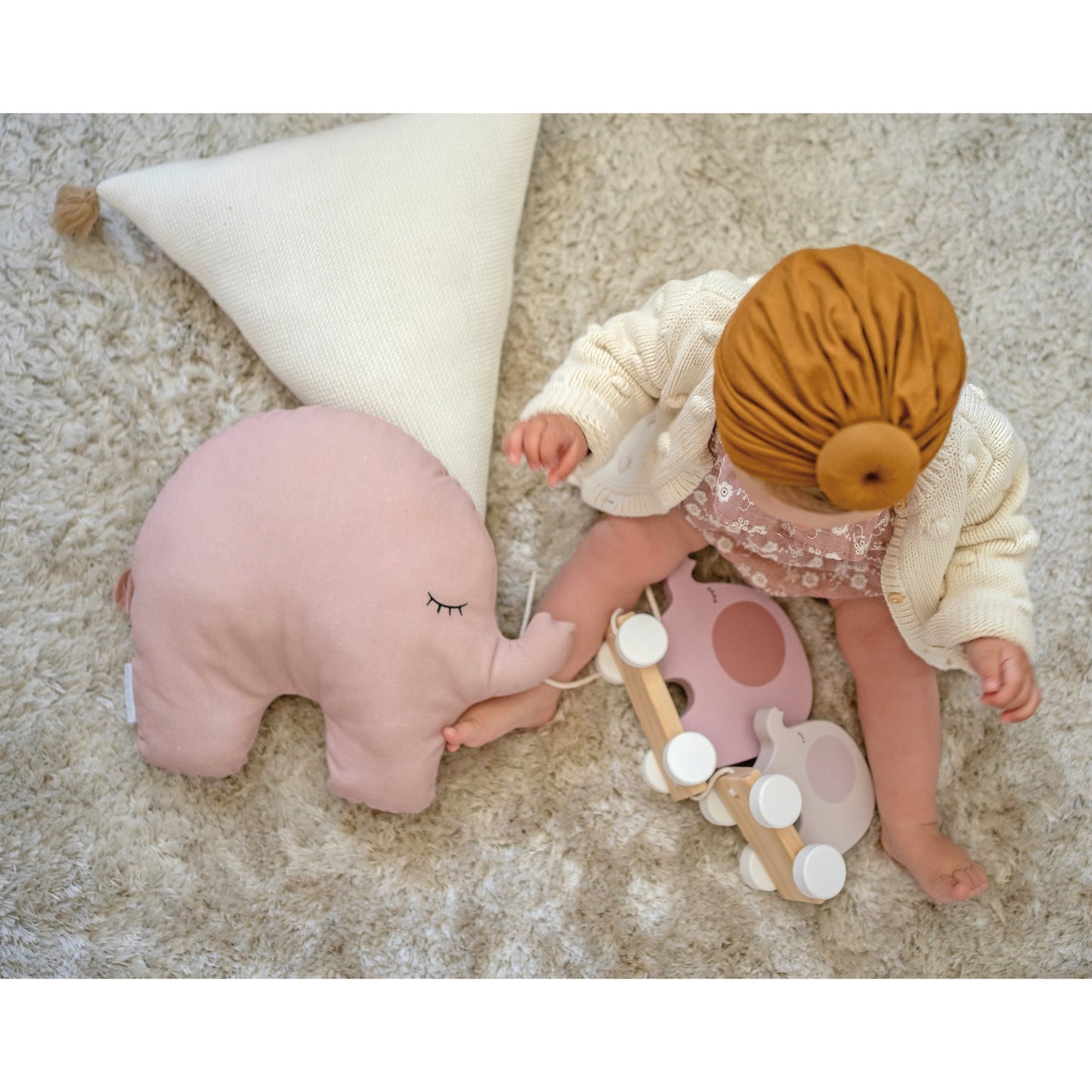 Elefante de puxar + 12 meses / Madeira