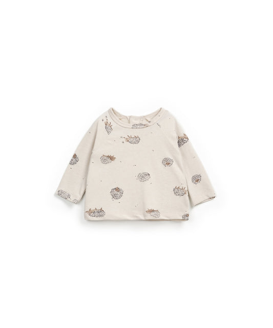 T-shirt em malha com estampado de ouriços | Wooden Memories