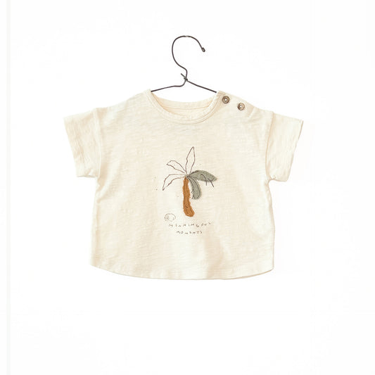 T-shirt em algodão orgânico com desenho à frente | Textile Art