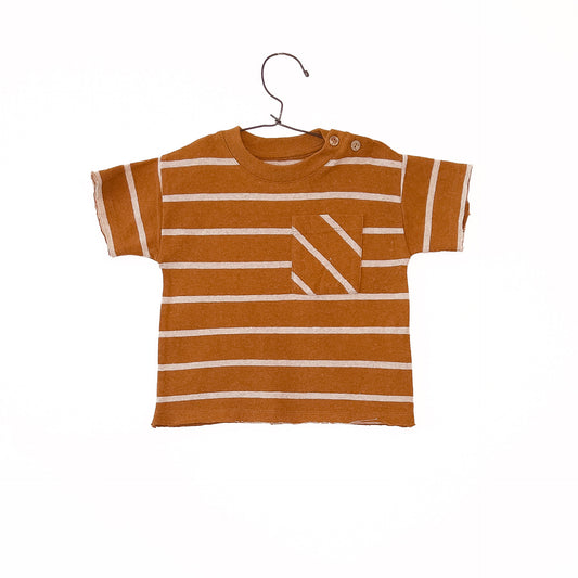 T-shirt às riscas com mistura de fibras recicladas | Textile Art