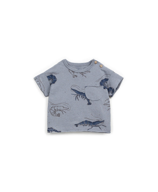 T-shirt com estampado de camarões | Textile Art