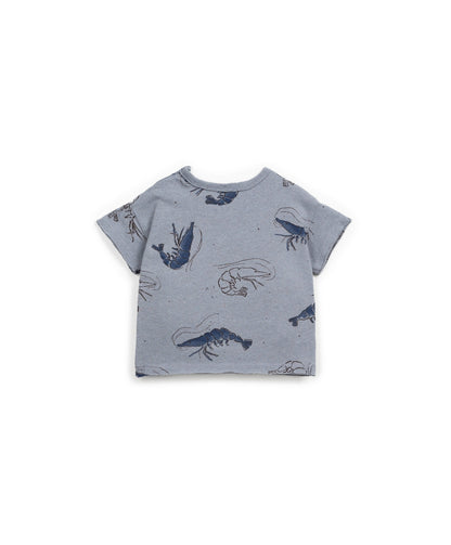 T-shirt com estampado de camarões | Textile Art