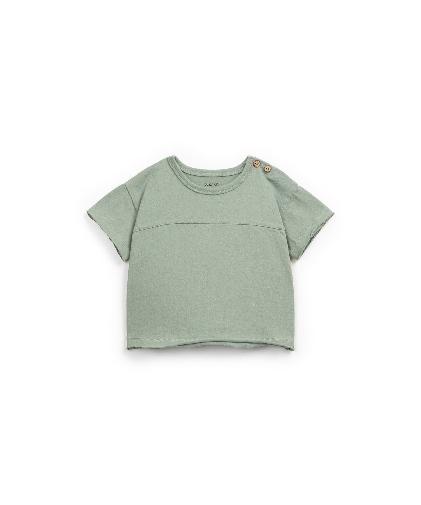 T-shirt com abertura no ombro