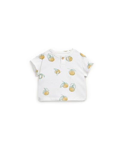 T-shirt com botão de coco