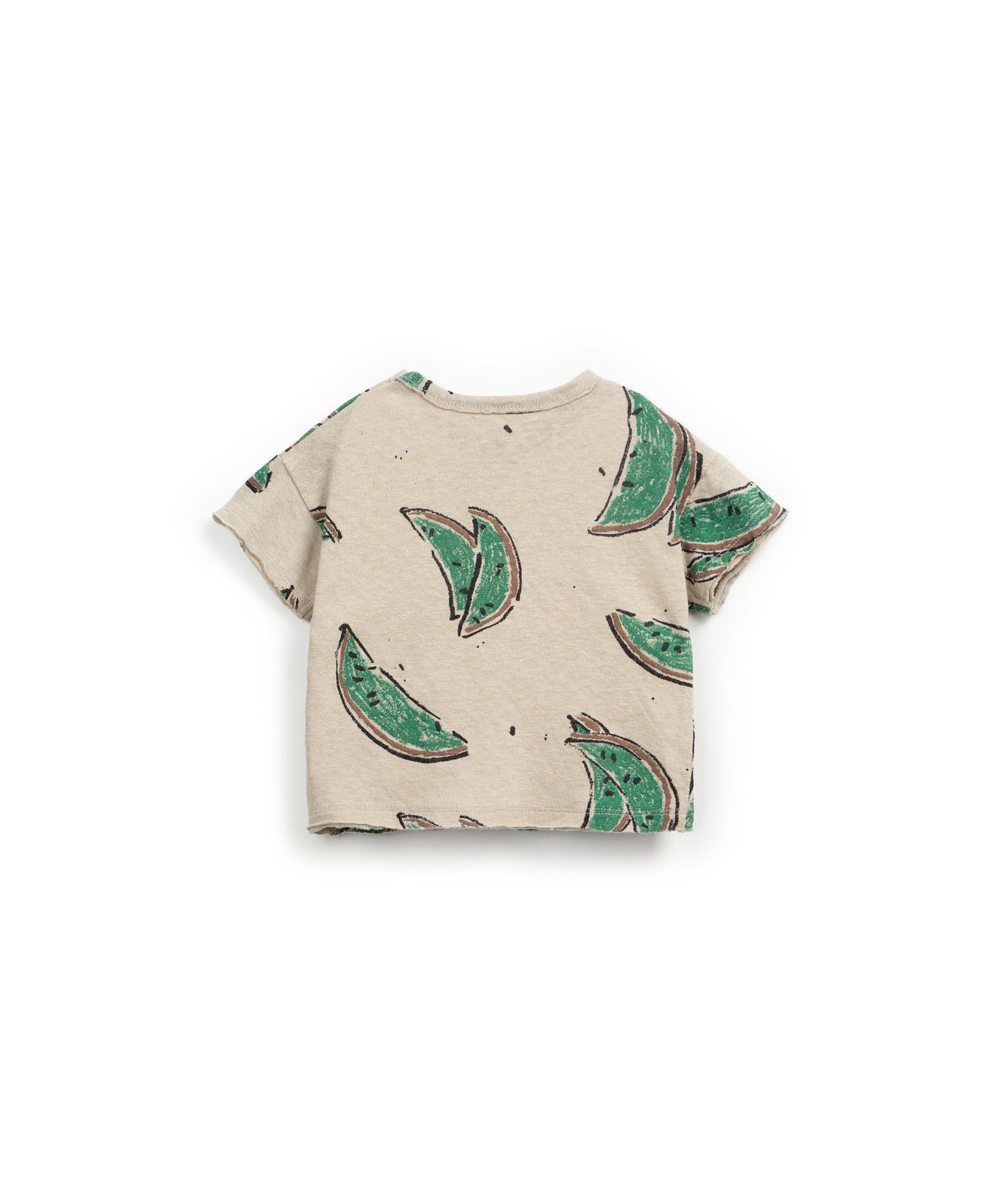 T-shirt em mistura de algodão orgânico e linho