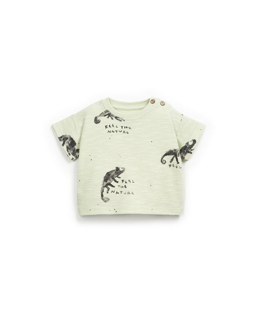 T-shirt em algodão orgânico com estampado