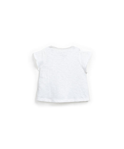 T-shirt em algodão orgânico com botões no ombro | Textile Art