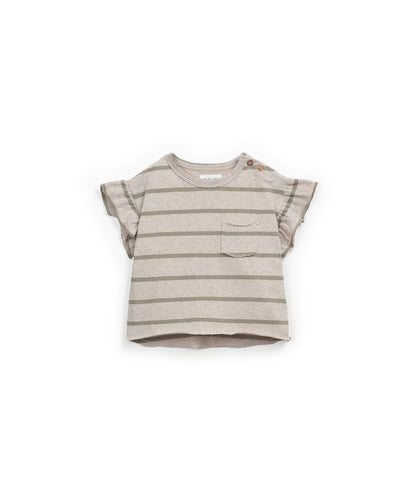 T-shirt às riscas com mistura de fibras recicladas | Textile Art