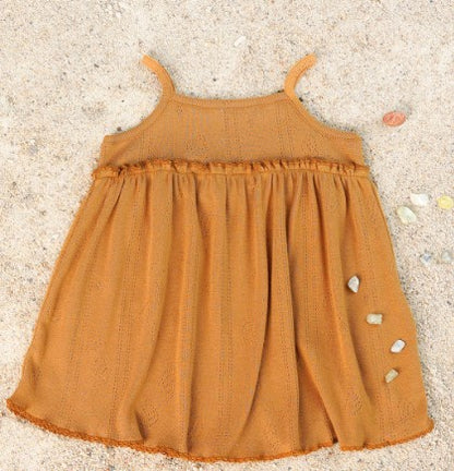 Vestido de alças com folho no peito | Textile Art