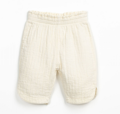 Calça de tecido com cinto elástico | Textile Art