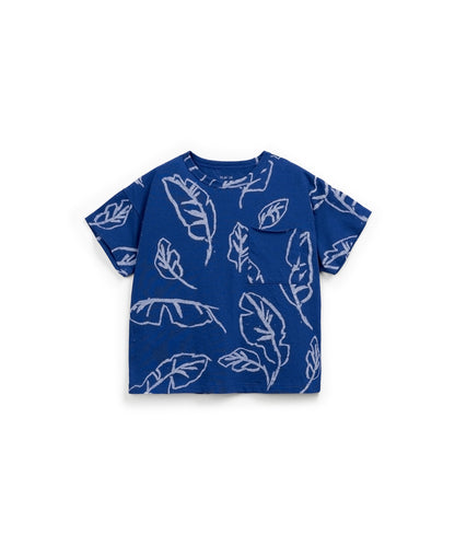T-shirt de malha com fibras naturais e fibras recicladas
