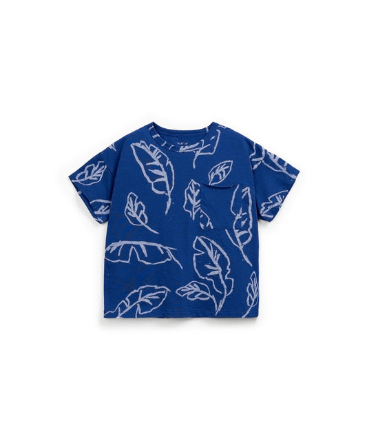 T-shirt de malha com fibras naturais e fibras recicladas
