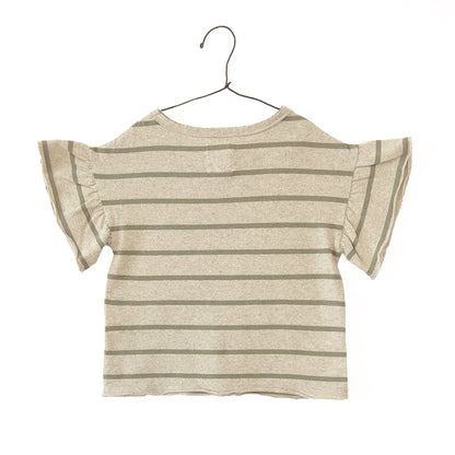 T-shirt às riscas com mistura de fibras recicladas | Textile Art