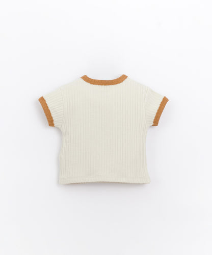 T-shirt com nervuras em algodão orgânico | Basketry
