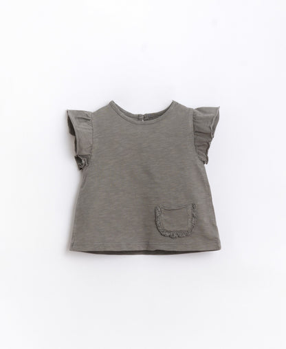 T-shirt em algodão orgânico com bolso à frente | Basketry
