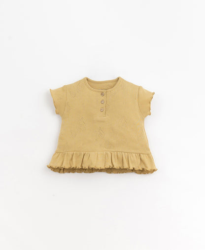 T-shirt com encaixe de folho no cinto | Organic Care