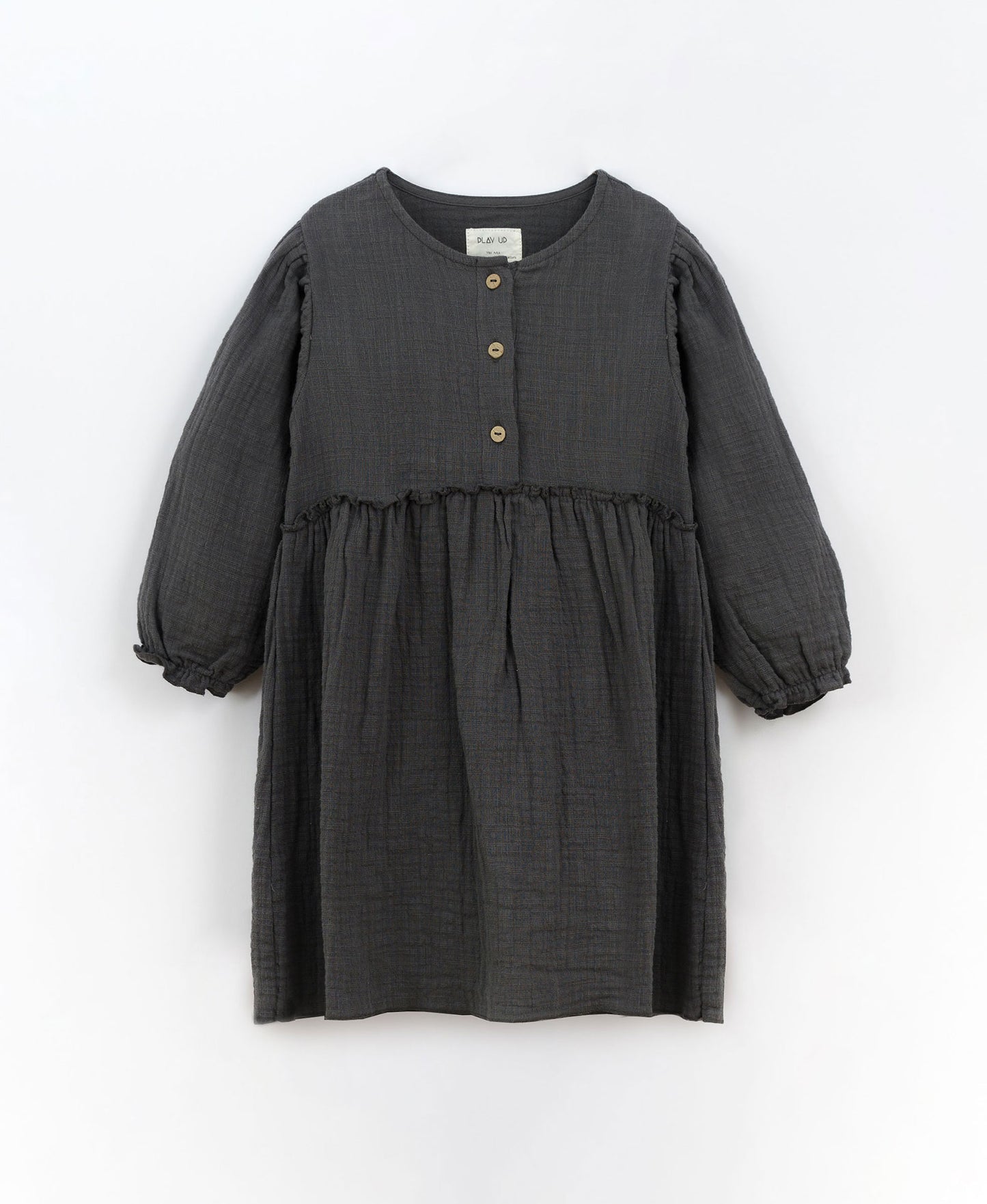 Vestido em algodão com abertura de botões | Culinary - 14 anos / Chia - Cinzento escuro / 100.0% Algodão